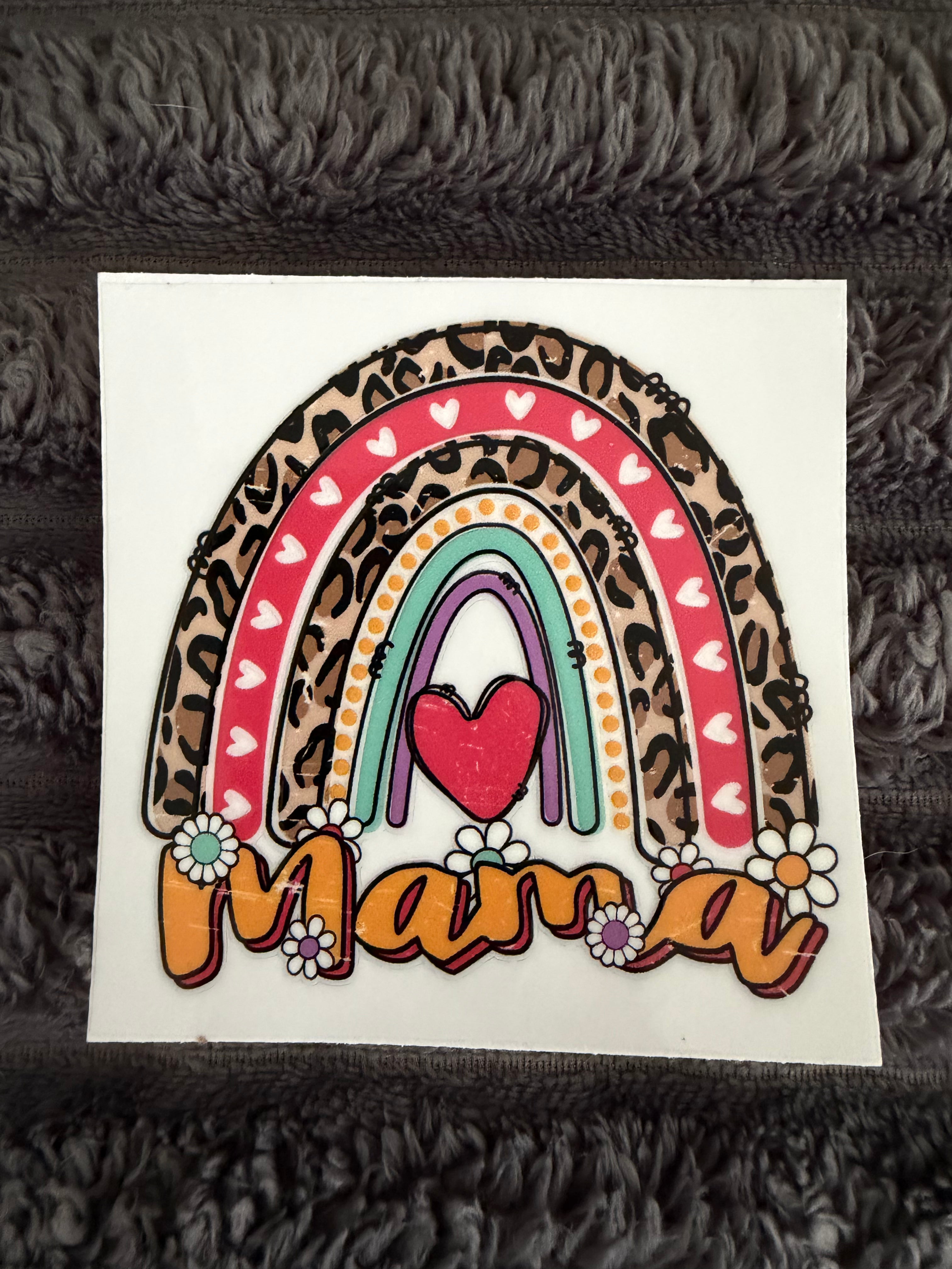mama / cheetah / rainbow / heart