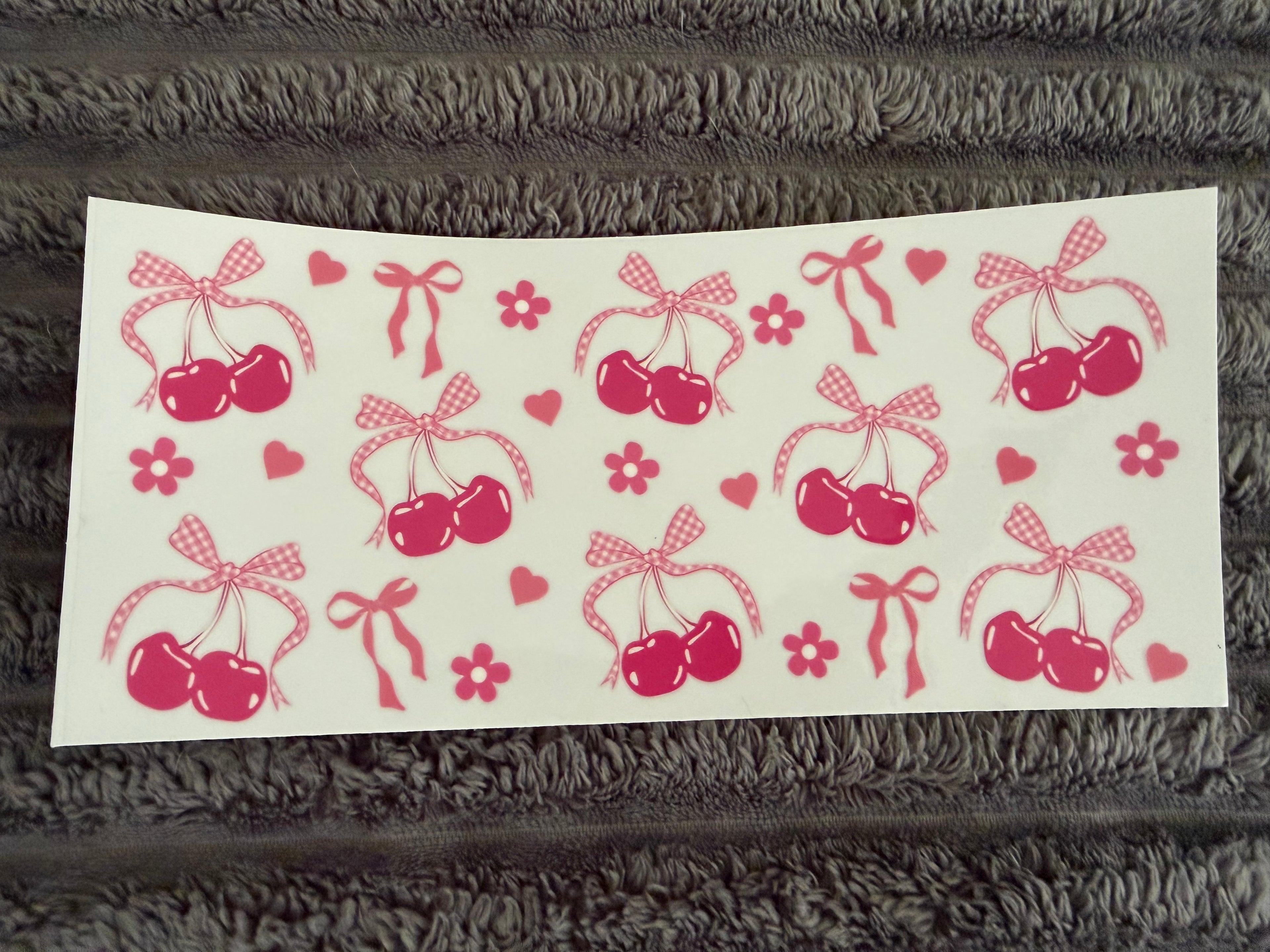 pink cherries / bows/ flowers / hearts