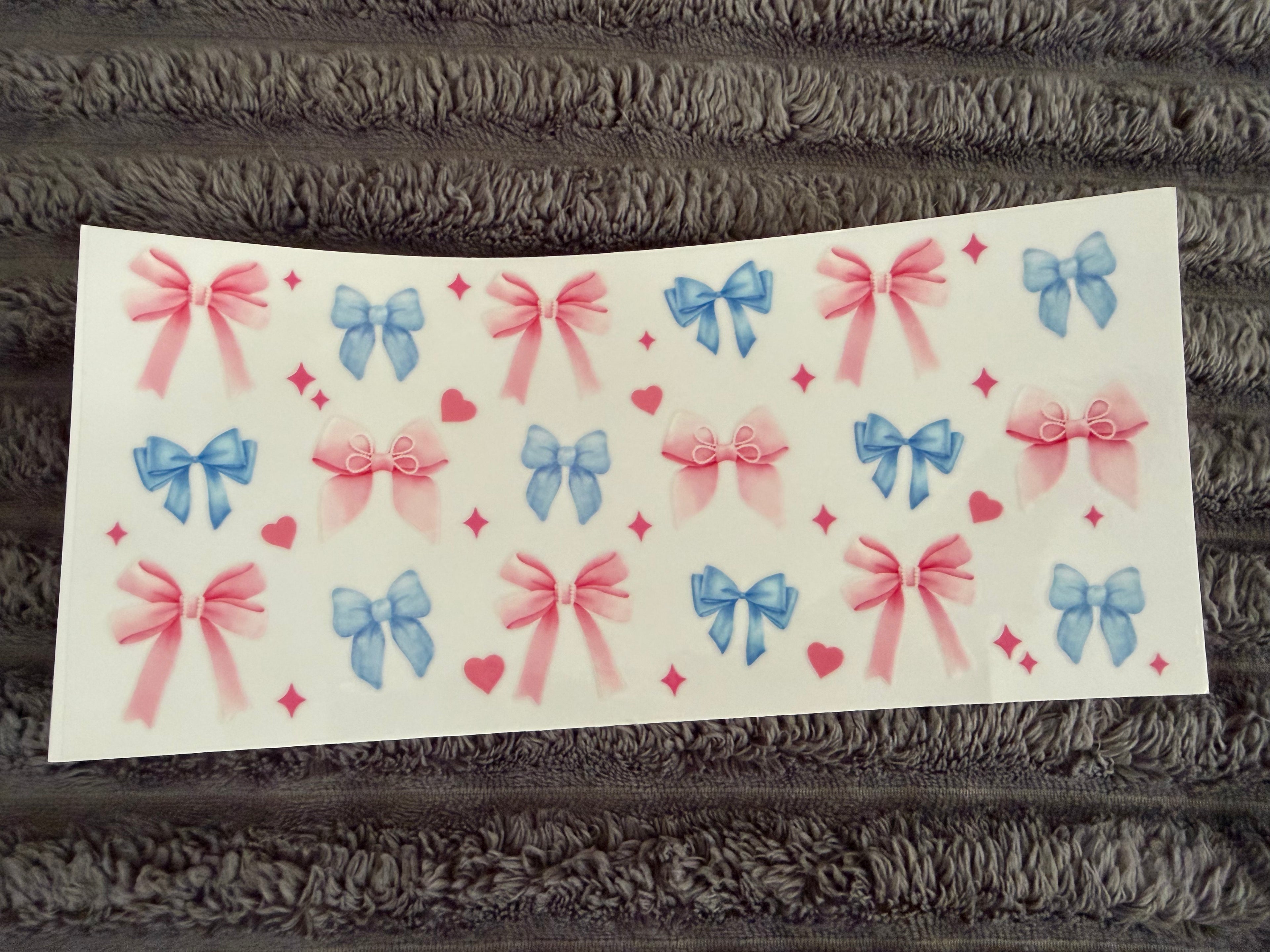 pink and blue bows